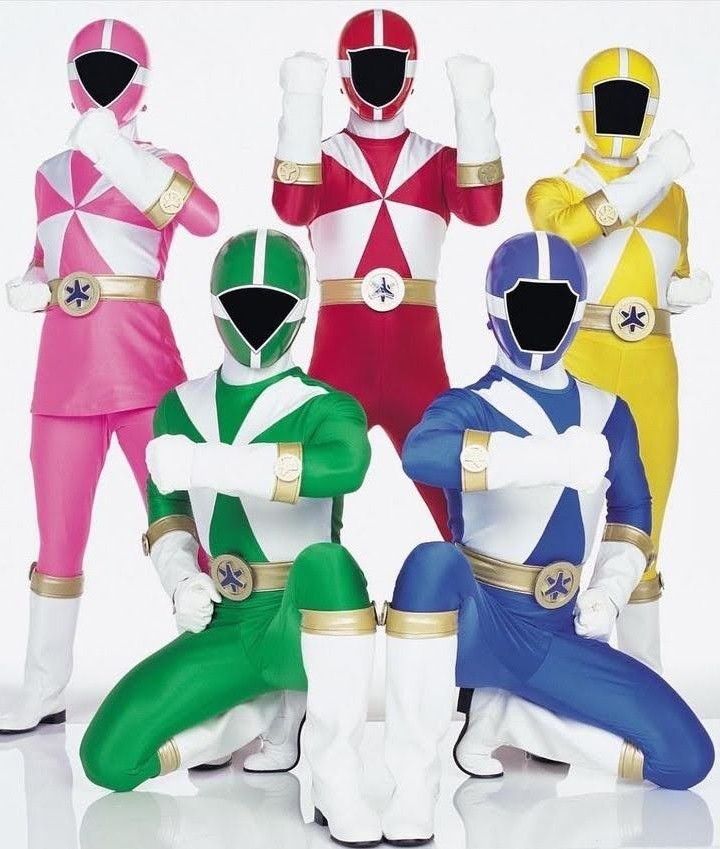 the power rangers are posing for a photo