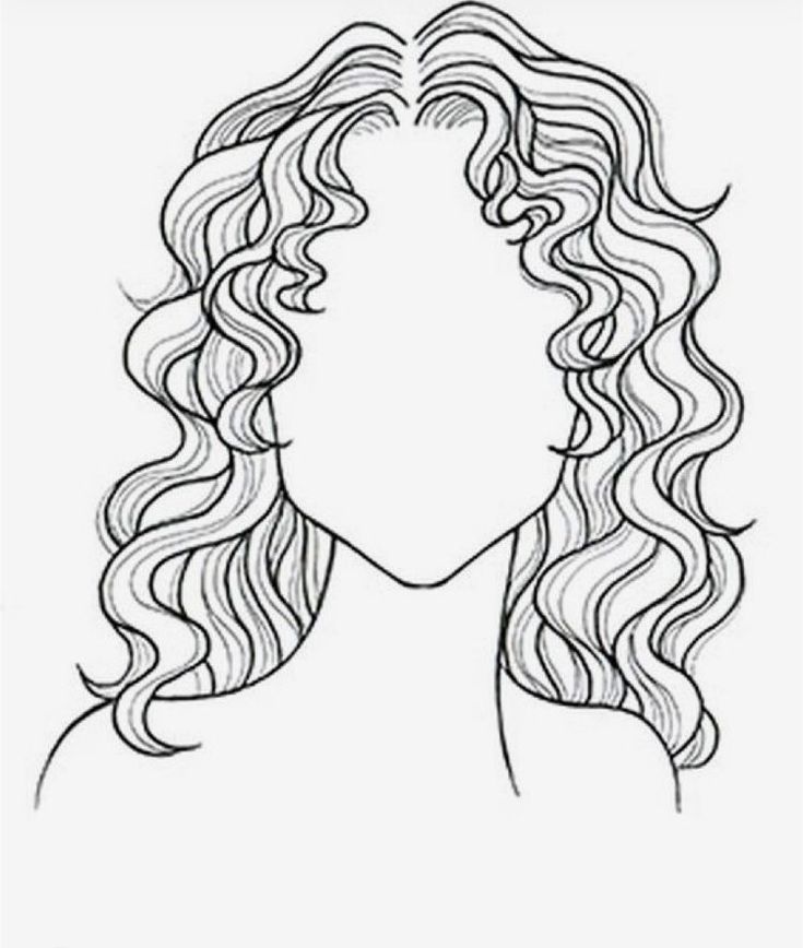 a drawing of a woman's face with curly hair