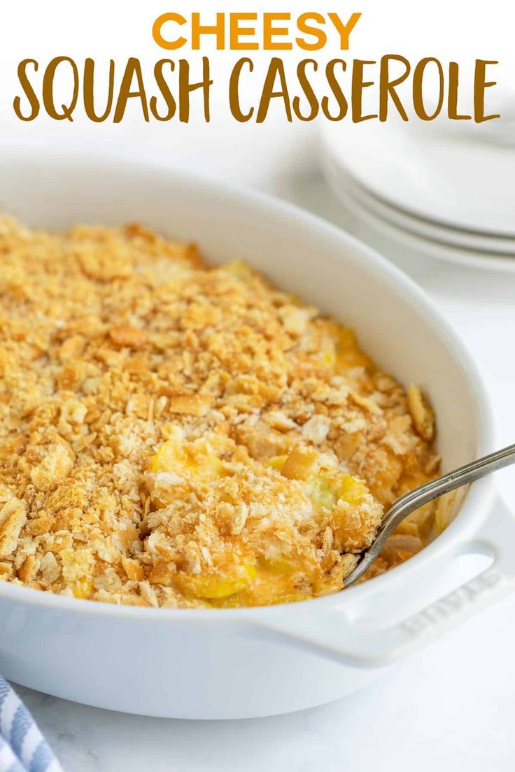 this cheesy squash casserole is the perfect side dish for any meal