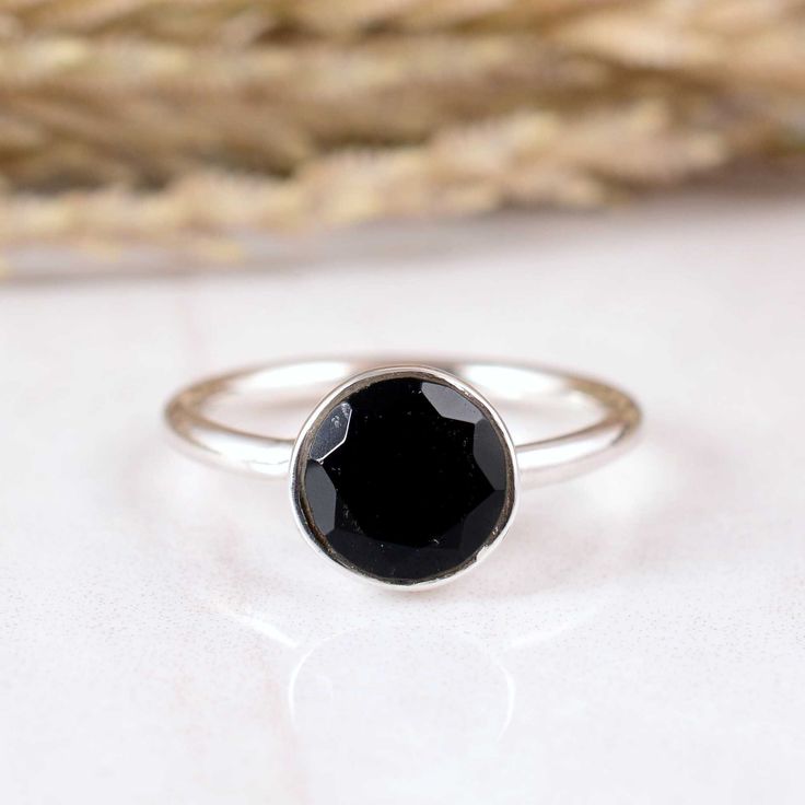 Natural Black Obsidian Ring Dainty Obsidian Gemstone Ring Women Obsidian Ring Crystal Healing Jewelry Obsidian Ring Minimalist Obsidian Ring Dimension :- JEWELRY CATEGORY:- HANDMADE RING STONE NAME:-  Obsidian STONE SHAPE:- -Round   STONE TYPE:- Natural  PLATING:- METAL: - STERLING SILVER RING SIZE:- ALL SIZES AVAILABLE PURTY:- 925  Shipping:- All the parcels will be shipped with in 1-2 days of purchase... Payment:- We accept payment through PAYPAL only.... I make every effort to picture each it Black Birthstone Rings, Black Birthstone Ring Gift, Black Sterling Silver Birthstone Rings, Black Sterling Silver Rings With Birthstone, Minimalist Black Spinel Rings As Gift, Minimalist Black Sapphire Ring For Gift, Minimalist Black Sapphire Ring As Gift, Black Sterling Silver Crystal Ring, Minimalist Onyx Gemstone Ring