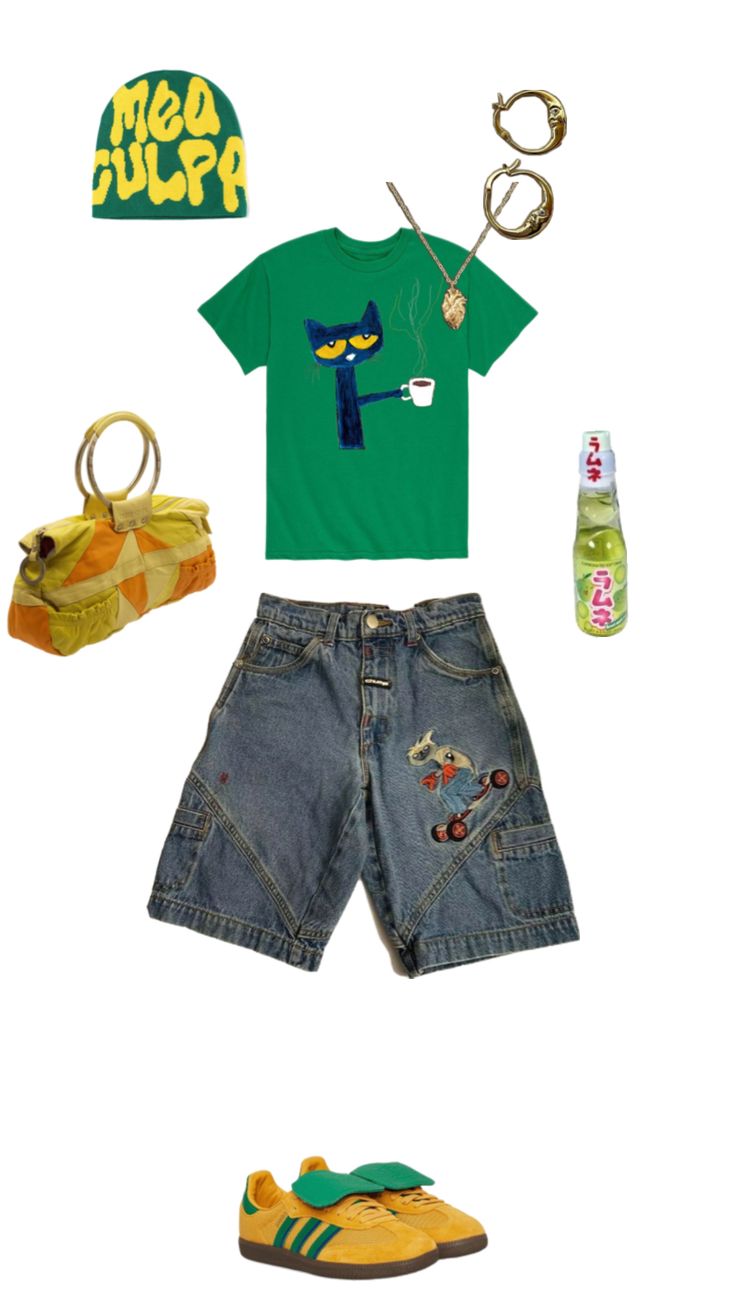 #greenandyellow #dayfit #oufit Blue Hoodie Outfit, Outfit Ideas Shirt, Shirt Outfit Ideas, Shirt Design Ideas, Street Style Outfits Casual, Silly Clothes, Cool Outfit Ideas, T Shirt Outfit, Cool Outfit