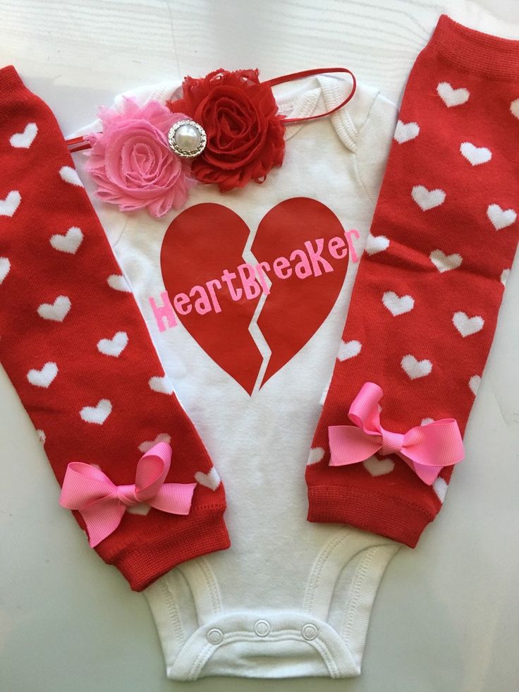 "*CURRENT PROCESSING TIME: 3-6 business days before shipment* Valentine's Baby clothes, baby valentines day outfit, valentines day infant clothing, my 1st Valentine's day, newborn girl valentine's day, Happy Valentine's Day baby, preemie valentine's day, children's valentines, toddler valentine's shirt, kids raglan Choose 1 or all 3 pieces (FULL set includes bodysuit, headband and legwarmers) CHOOSE FROM 1. Short OR long sleeved \"Heartbreaker\" bodysuit/shirt PLEASE NOTE: sizes 24 months and un Baby Valentines Day, Baby Valentines Day Outfit, Toddler Valentine Shirts, Baby Valentines Outfit, Baby Valentines, Valentines Headband, Childrens Valentines, Valentines Day Baby