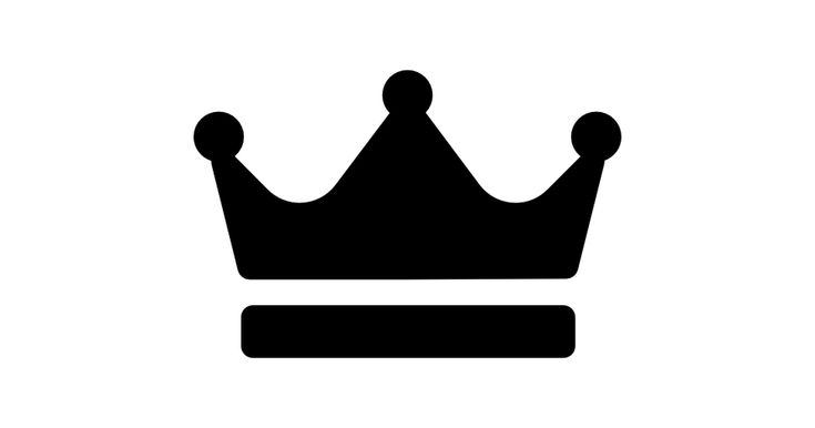 a black and white silhouette of a crown on top of a table or shelf,