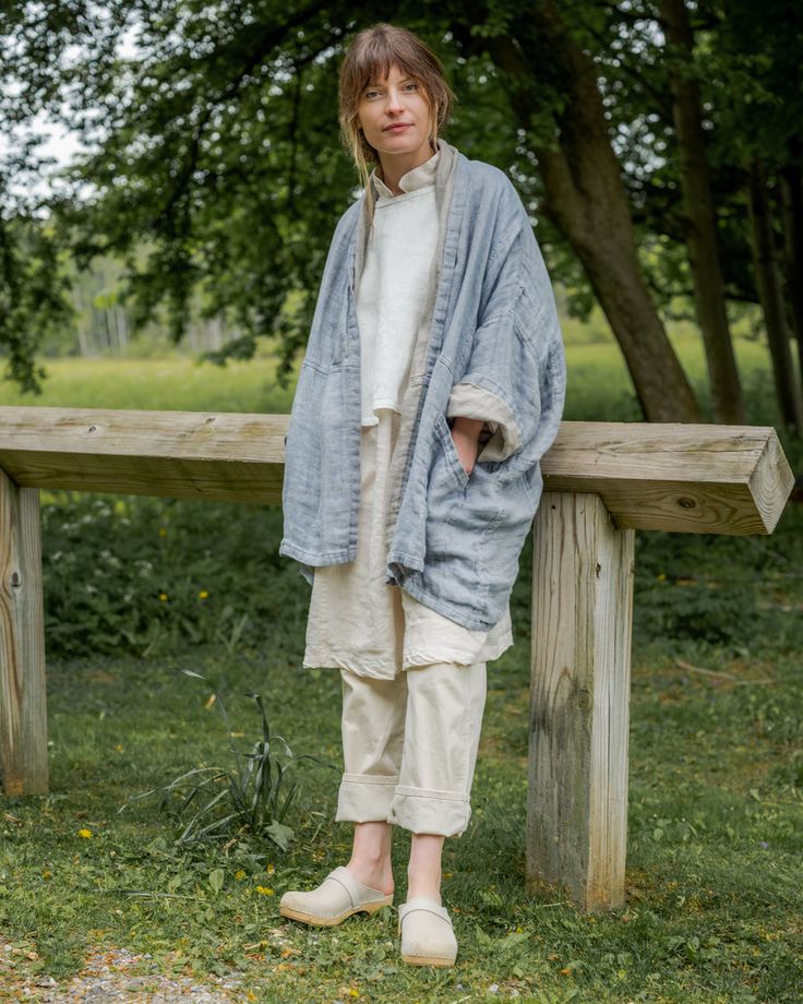 Oversized and loose fitting, kimono-styled jacket with a casual shape and large pockets, the Shawl Jacket is a perfect top layer to throw on for chilly days out and about. 100% Double sided Linen One size Made in U.S.A. Oversized Outerwear With Side Pockets For Casual Wear, Cotton Outerwear With Pockets For Casual Wear, Relaxed Fit Loungewear Outerwear With Side Pockets, Spring Relaxed Fit Outerwear For Loungewear, Relaxed Fit Spring Outerwear For Casual Gatherings, Relaxed Fit Long Sleeve Outerwear With Side Pockets, Relaxed Fit Outerwear For Casual Spring Gatherings, Oversized Cotton Outerwear With Kimono Sleeves, Long Coat With Pockets For Layering