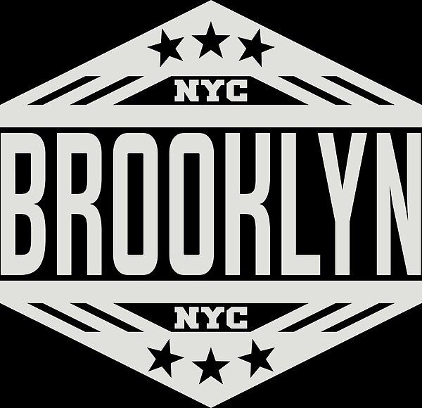 the brooklyn logo is shown in black and white, with five stars on each side