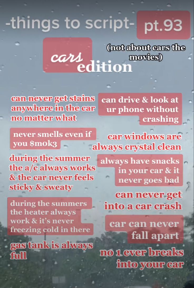 an advertisement with the words, things to script pt93 car's editor