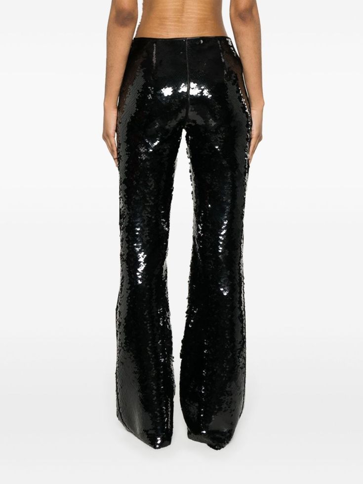 Find ALBERTA FERRETTI Sequin Flared Trousers on Editorialist. black sequin design side satin stripe detailing flared full lining concealed side hook and zip fastening Work Fits, Sequin Design, Flared Trousers, Flare Trousers, Alberta Ferretti, Black Sequins, Sequin, Trousers, Satin