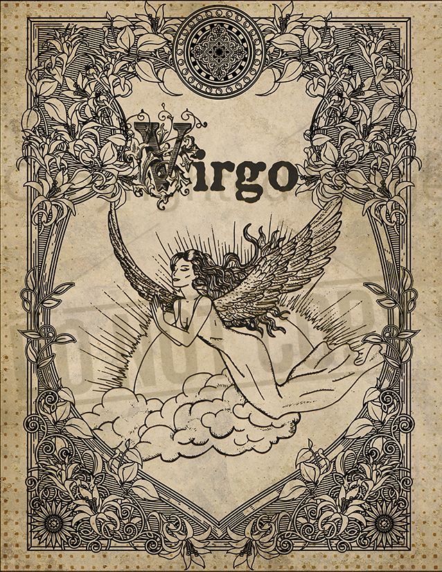 an old poster with the word virgo on it