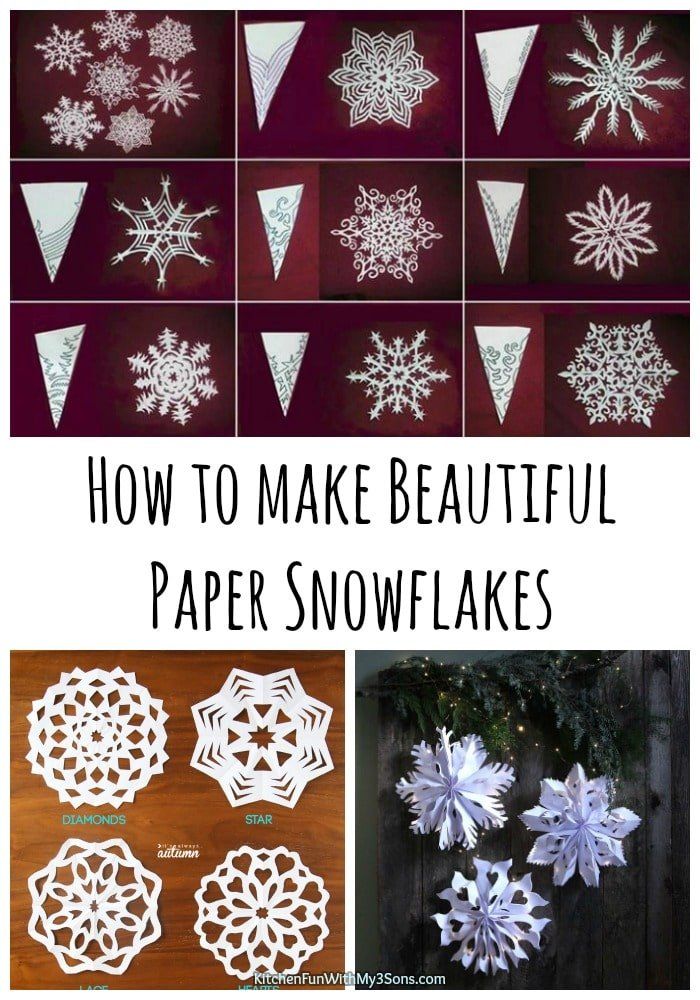 how to make beautiful paper snowflakes with the instructions for making them look like they are