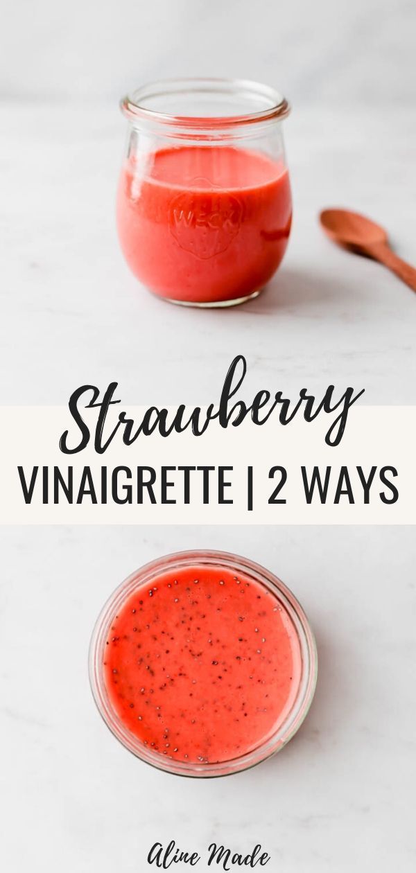 strawberry vinaigrette and two ways to make it in a jar with strawberries