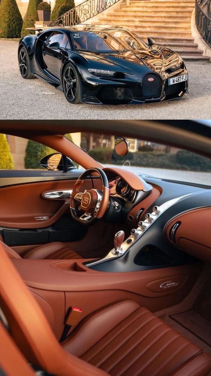 the inside and outside view of a sports car