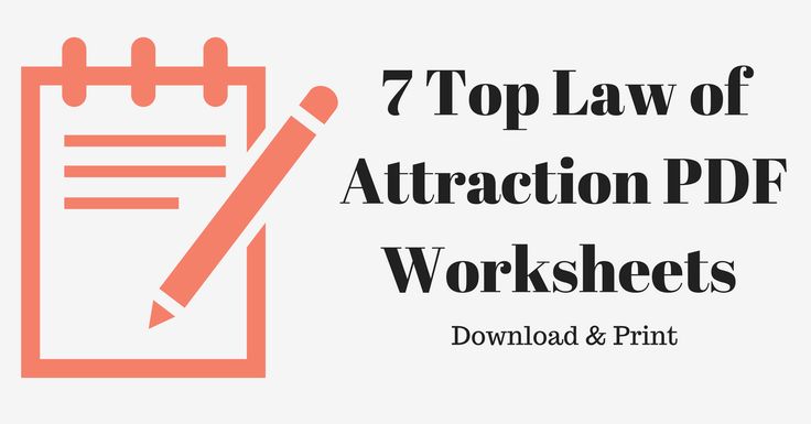 the top law of attraction ppf worksheets with a pencil and paper on it