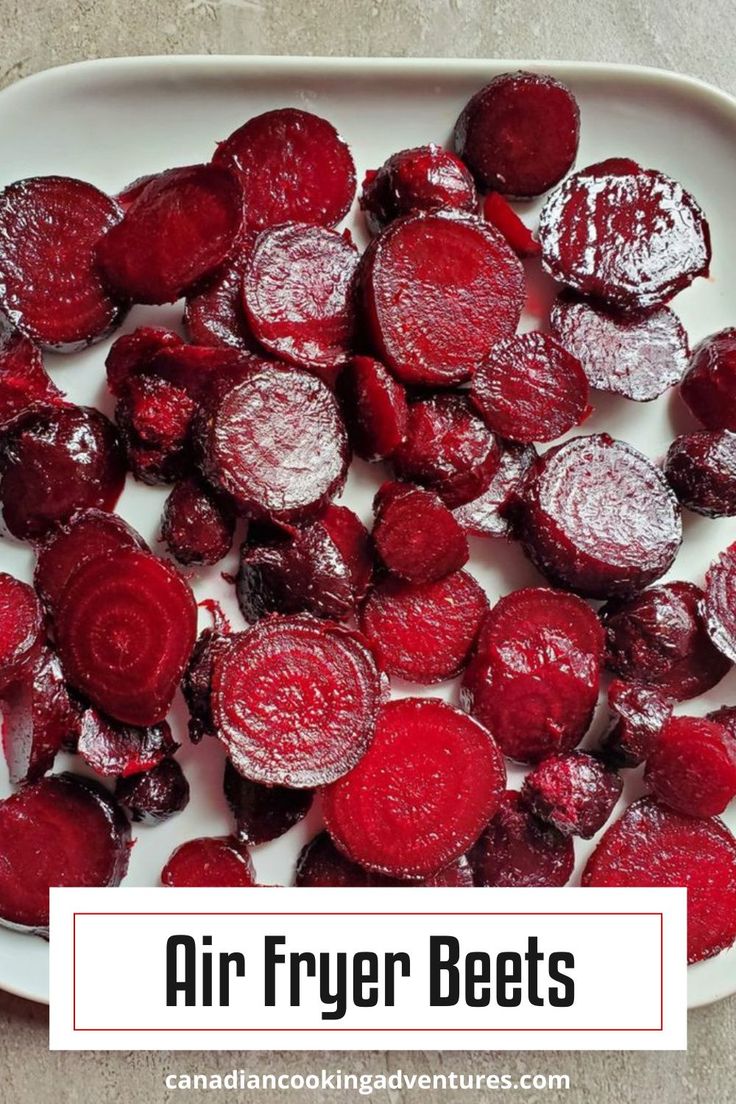 sliced beets on a white plate ready to be cooked in the oven or used as an appetizer