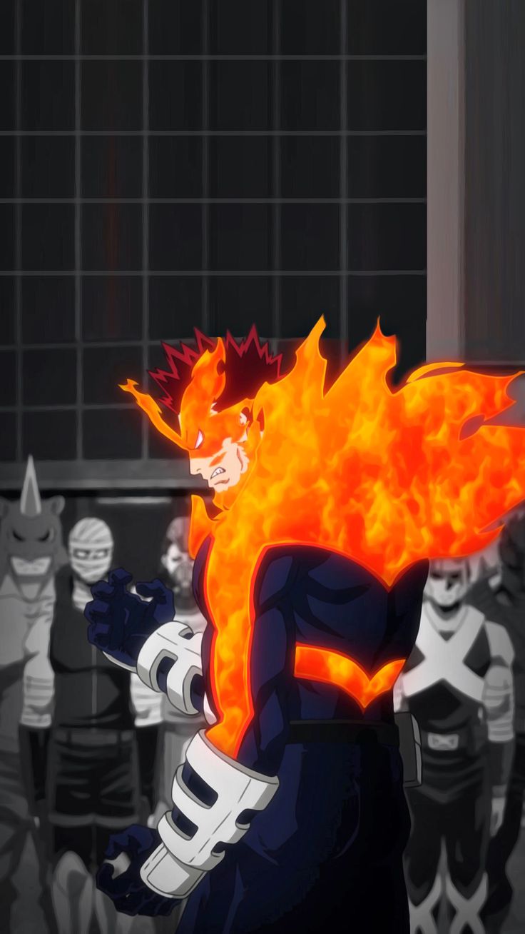 an animated image of a man with fire on his face