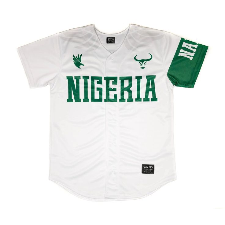 MIZIZI celebrates Nigeria's 56th anniversary as an independent state with a remake of our 2016 Limited Edition White Nigeria Baseball Jersey, designed specifically for Nigerian Independence Day. Being one of the crowd faves, the crispy white baseball jersey is designed with green motifs, reflecting Nigeria's national colors. Nigeria gained independence on October 1, 1960, and has since gone on to be a cornerstone of African wealth, pride, and growth. This jersey is a celebration of Nigerian "Uni Nigerian Independence Day, Nigerian Independence, Custom Softball Jerseys, White Baseball Jersey, Eagle Silhouette, Baseball Tees For Women, Custom Softball, Softball Jerseys, Baseball Jersey Men