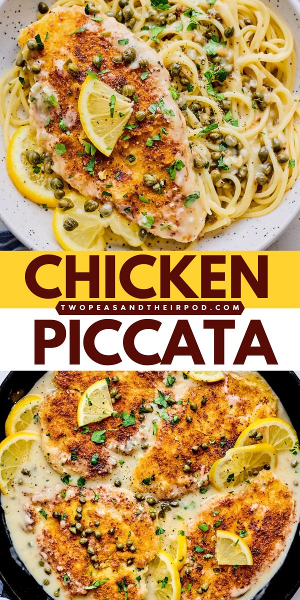 Looking for the best chicken dinner recipe? This classic Chicken Piccata is a crispy pan-fried chicken with a flavorful lemon butter caper sauce. Add this chicken recipe to your family's weeknight dinner ideas! Chicken Piccata With Lemon Caper Sauce, Chicken Piccata With Spaghetti, Caper Chicken Recipe, Chicken Pacata And Pasta, Chicken Piccata With Pasta, Chicken Capers Recipe, Lemon Caper Chicken Pasta, Best Chicken Piccata Recipe, Chicken And Capers Recipe