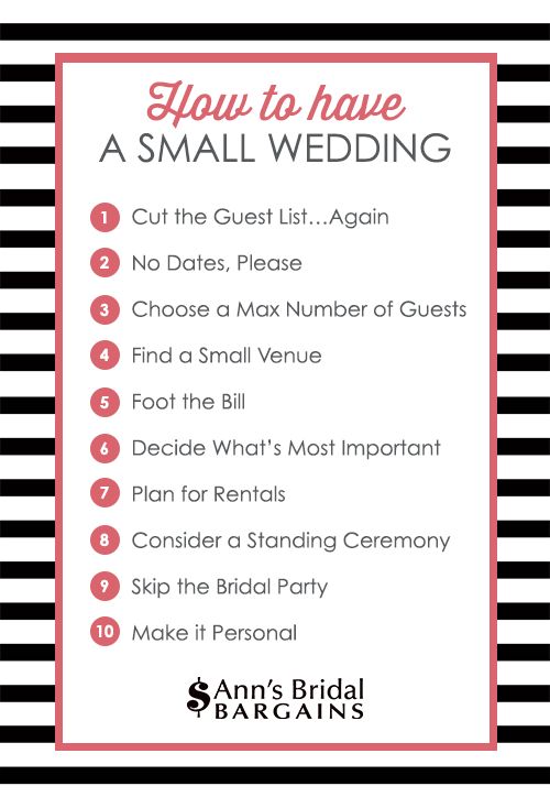 a wedding checklist with the words how to have a small wedding