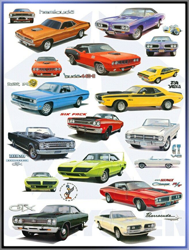 an image of classic muscle cars poster