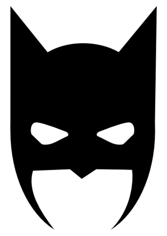 the batman mask is shown in black and white