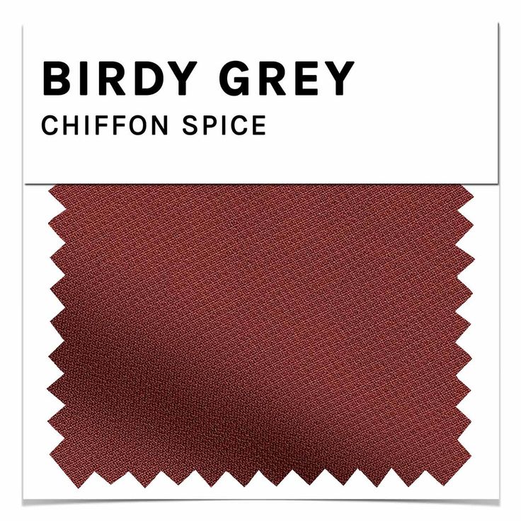 birdy grey chiffon spice fabric swatches in red and white, with the word