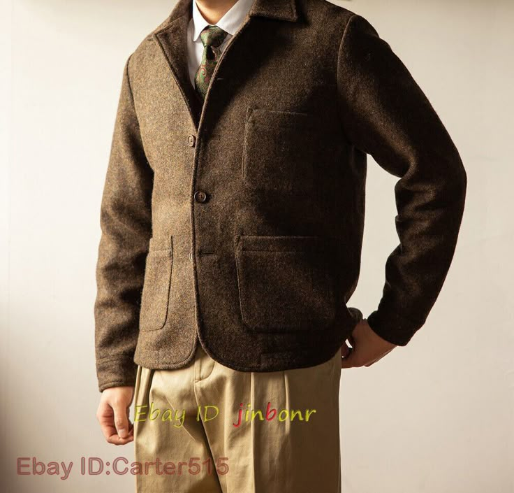 Store Categories French Work Jacket Winter Warm Men's Wool Tweed Coat Casual Pockets Top Product Description Outer Shell Material 85% wool 15% nylon Department Men Style Overcoat Brand Unbranded Size Type Regular Size S-3XL Type Jacket Closure Button Occasion Business,Casual,Formal,Travel,Workwear Fabric Type Tweed Accents Button Vintage Yes Features All Seasons,Bodywarmer,Collared,Pockets Season Fall,Spring,Winter Pattern Solid Lining Material Cotton Insulation Material / Model / Theme Retro,American Country/Region of Manufacture China Performance/Activity / Product Line / Shipping Policy   Note: 1.Measured by hand ,may 1-2cm error.measure yourslef before order it. 2.As different computers display colors differently, the color of the actual itemmay vary slightly from the above images. 3.W Red Tornado, Worker Jacket, Coat Vintage, Tweed Coat, Work Jacket, Workwear Fashion, Woolen Coat, Work Jackets, Pocket Top