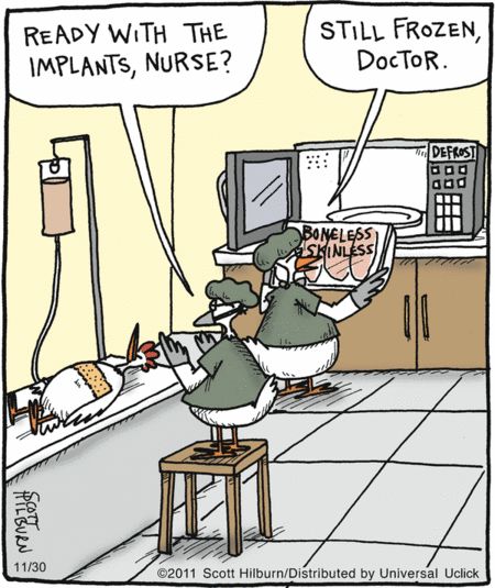 a cartoon depicting a doctor in the operating room