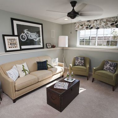 the living room is clean and ready for guests to use it as an office space