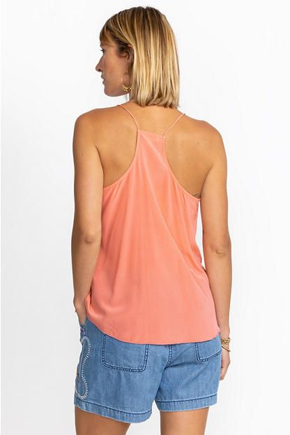 A statement in simplicity, the Etta Cami Top is the perfect addition to any wardrobe. Its luxurious silk blend allows this top to function as a stunning stand-alone piece or as a layering staple. Pair with a maxi skirt and espadrille sandals or layer with a denim jacket and palazzo pants for an easy casual vibe. Johnny Was Women's Etta Cami Top in Shell Pink, Size XS, Silk/Denim Silk Summer Tops For Vacation, Summer Silk Tops For Vacation, Silk Tops For Summer Vacation, Spring Silk Stretch Blouse, Chic Viscose Tops For Spring, Chic Silk Stretch Top, Chic Stretch Silk Tops, Versatile Silk Tops For Summer, Casual Summer Tops In Tencel