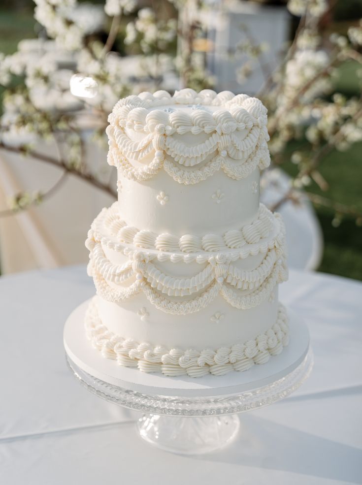 vintage wedding cake Swiss Dot Cake, Pastry Decoration, Bolo Vintage, Cake Piping, Cake Photos, January Wedding, Dream Wedding Cake, Classic Wedding Cake, Simple Wedding Cake