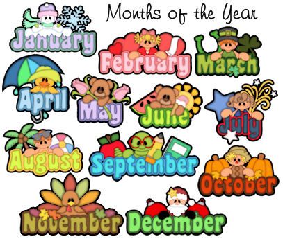 months of the year clip art