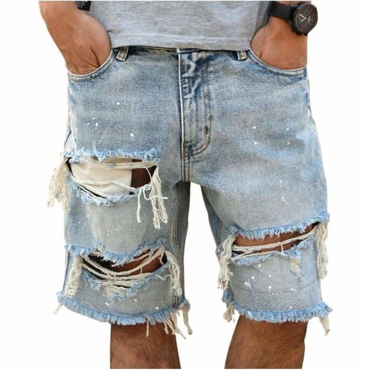 Gay Streetwear, Slim Pants Outfit, Denim Shorts Outfit, Mens Shorts Outfits, Hoodies Men Style, Mens Denim Shorts, Mens Blazer Jacket, Winter Fashion Coats, Ripped Denim Shorts