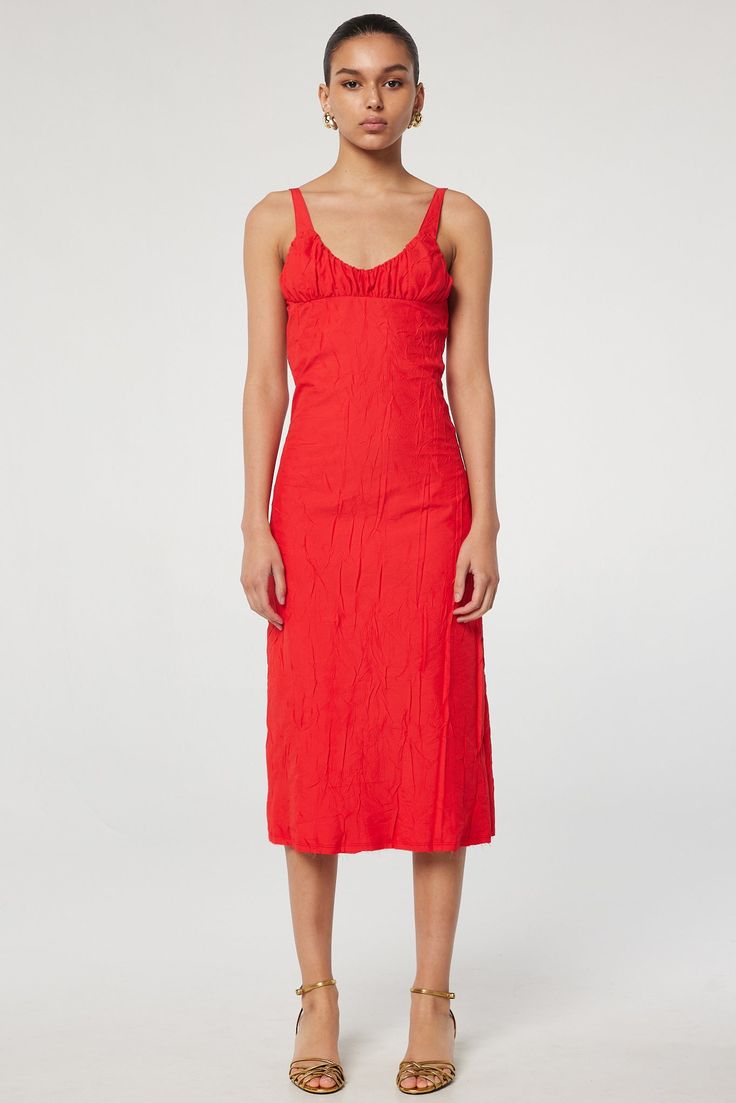 Julieta Dress - Cherry Red | The Line by K Affordable Red Stretch Midi Dress, Rouje Jaelle Dress, Kathline Red Midi Dress, Pibj And Red Midi Dress, The Line By K, Line By K, Cherry Dress, Dress Spring, Spring Summer 2024