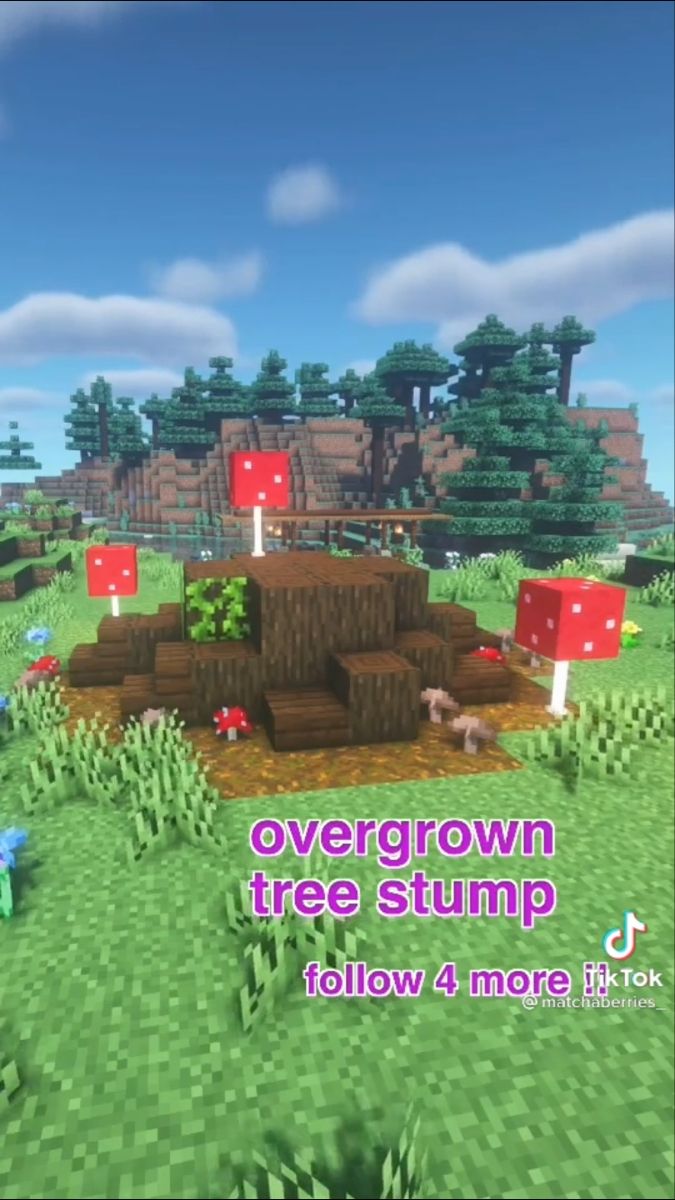 an image of a video game with the title overgrowth tree stump follow 4 more blocks