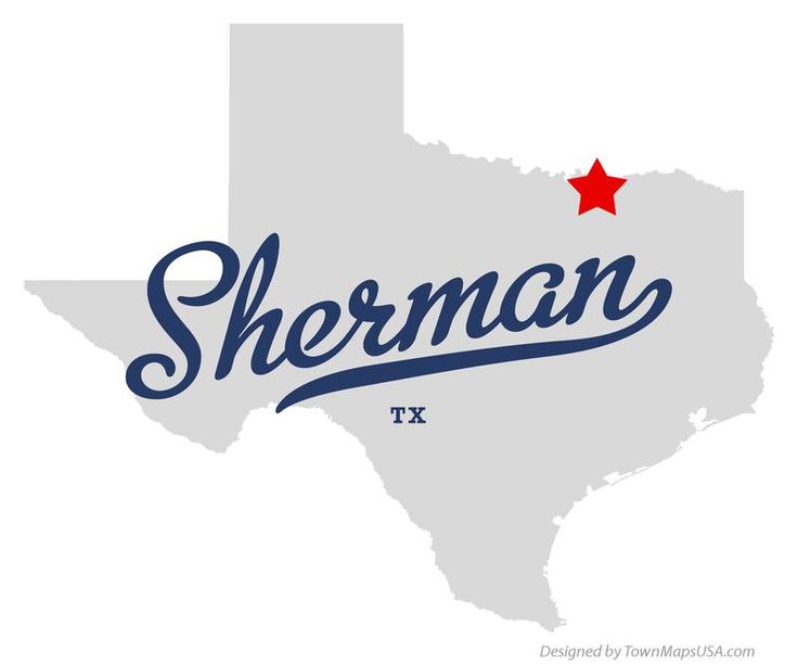 the map of sherman, texas