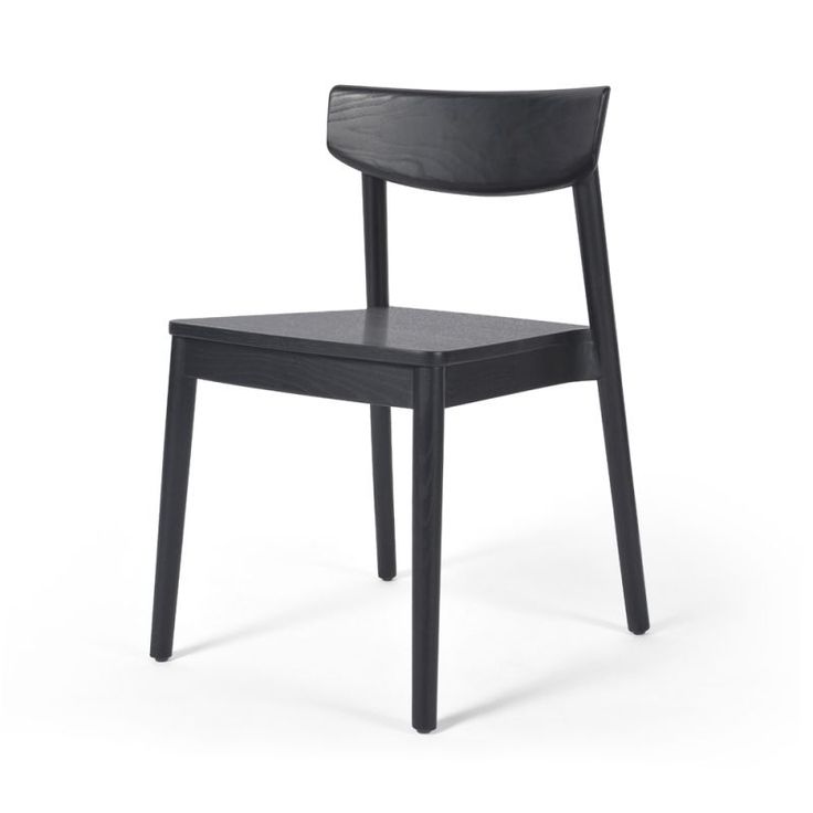 a black wooden chair on a white background