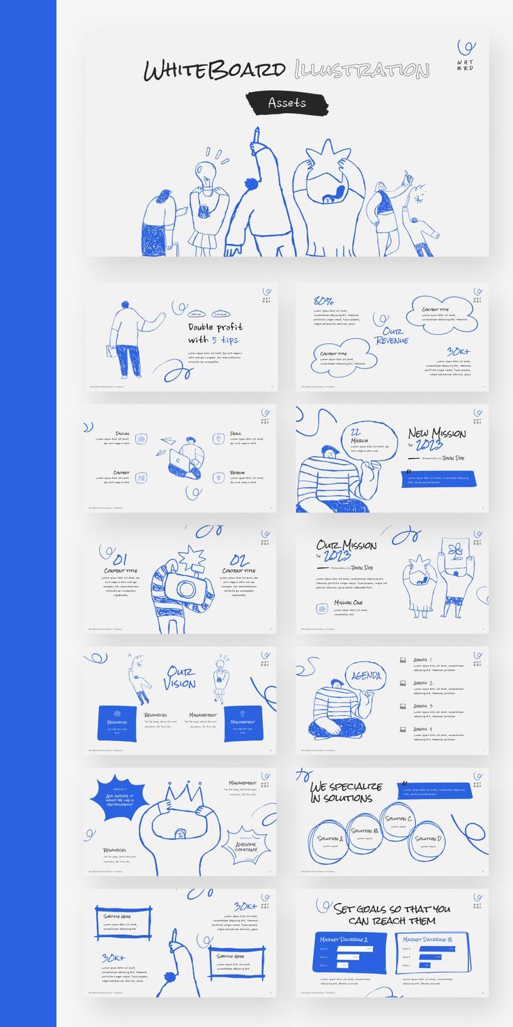 Illustration Assets PowerPoint Template Presentation Slide Design, Cv Website, Presentation Template Design, 보고서 디자인, Ppt Template Design, Presentation Slides Design, Presentation Design Layout, Slides Design, Project Presentation