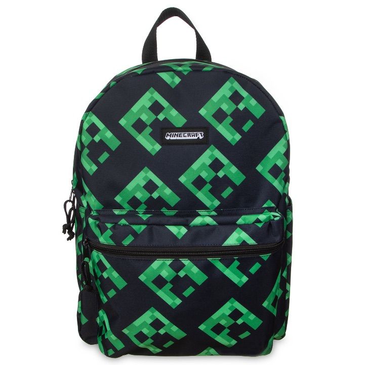 Minecraft Is The Gaming Obsession That Has Overtaken The Nation. If Your Child Is Among The Fanatics, Delight Them With This Kids' Minecraft Creeper Backpack. At 16 Inches, It Is Large Enough To Tote Everything Your Child Needs. Extra Features, Such As Padded Straps And Storage Pockets, Ensure It Is Both Comfortable And Practical. Officially Licensed Minecraft Backpack; 16" Backpack; 2" Locker Loop; Padded Back And Shoulder Straps; Two Zipper Pockets; All-Over Print Artwork; 100% Polyester Minecraft Bag, Minecraft Accessories, Book Bags For Kids, Minecraft Backpack, The Creeper, School Bookbags, Kids School Backpack, Backpack Reviews, Video Games For Kids