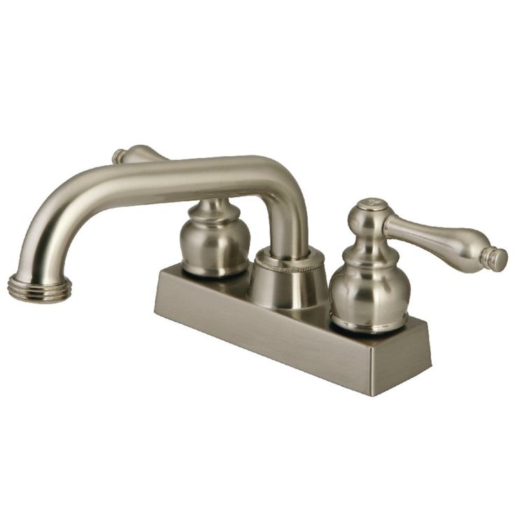 Kingston Brass KB2478AL 4 in. Centerset 2-Handle Laundry Faucet Laundry Faucet, Kitchen Living Space, Brushed Nickel Faucet, Utility Sink, Laundry Products, Faucet Handles, Kingston Brass, Sink Faucets, Nickel Finish