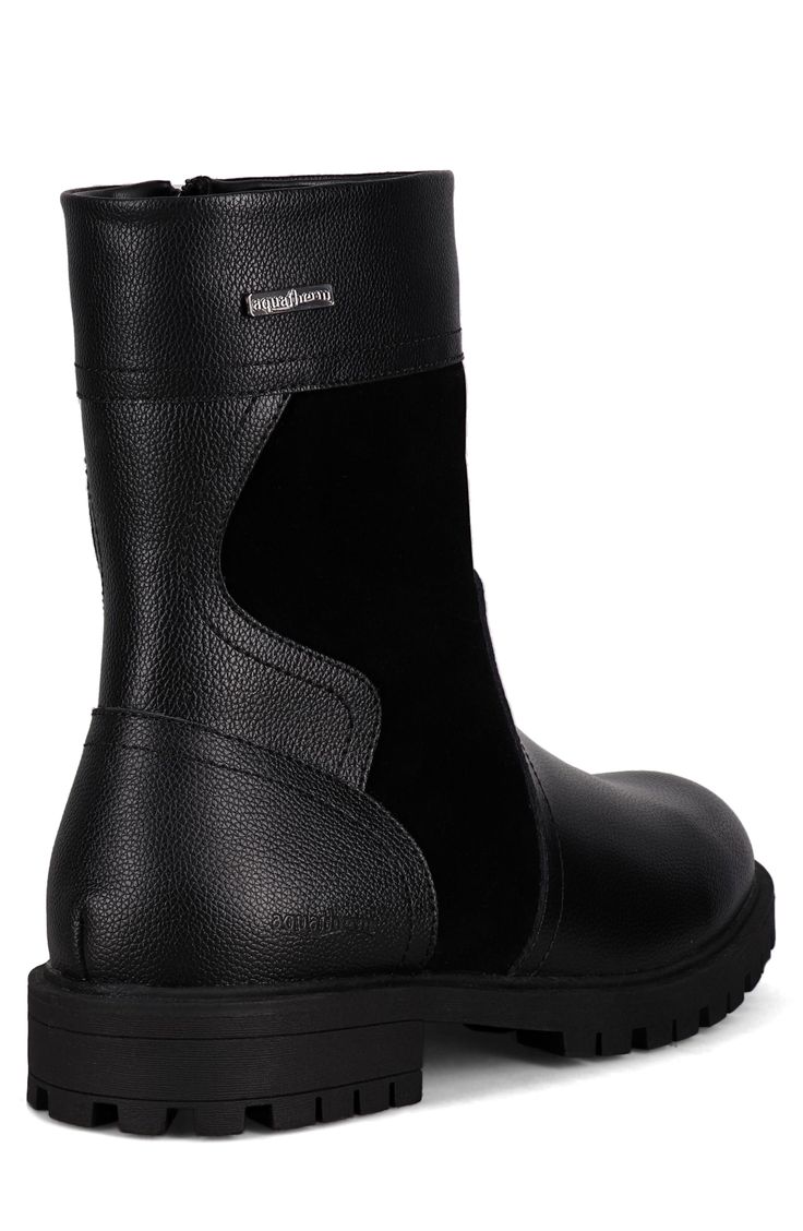 A side zipper adds convenient style to this lug sole boot seam-sealed for a waterproof finish. 6" shaft; 10" calf circumference Waterproof: protects against rain, puddles and slush to keep feet dry in wet conditions Synthetic upper and lining/rubber sole Imported Ankle-high Leather Waterproof Boots With Vibram Sole, Black Gore-tex Waterproof Boots For Winter, Black Gore-tex Waterproof Boots With Round Toe, Luxury Black Gore-tex Waterproof Boots, Black Synthetic Ankle-high Waterproof Boots, Moisturizing Toner, Lug Sole Boots, Kids Uggs, Holiday Pajamas