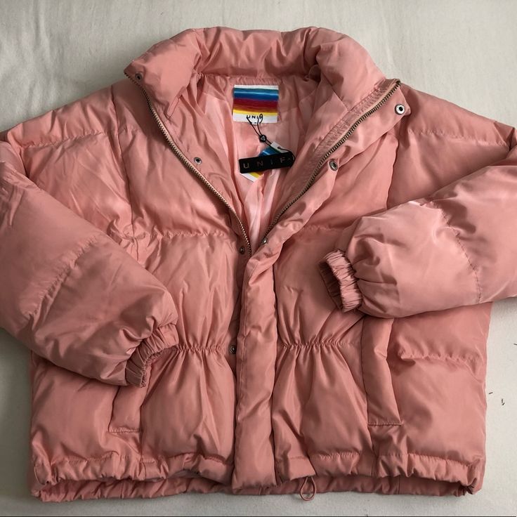 New With Tag Unif Pink Puff Jacket, Size Medium, Discontinued And Rare To Find. This Is The Original Version, Not X Urban Outfitters Edition. Pink Down Puffer Jacket With Padded Collar, Pink Down Puffer Jacket For Fall, Pink Down Winter Outerwear, Pink Quilted Puffer Jacket For Winter, Pink Quilted Puffer Jacket For Cold Weather, Pink Puffer Outerwear For Streetwear, Pink Puffer Jacket For Streetwear, Pink Down Outerwear For Fall, Pink Quilted Puffer Jacket For Fall