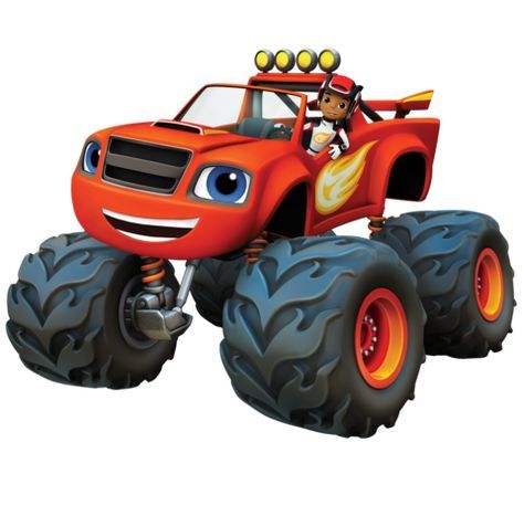 an image of a cartoon monster truck with big wheels