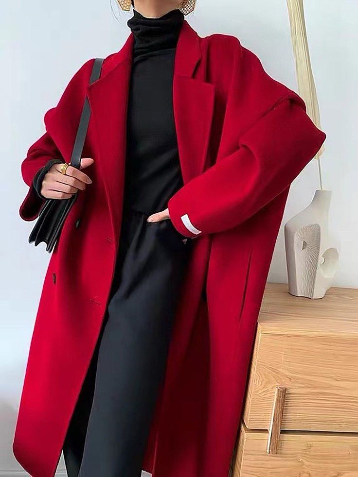 Women's coat made of 50% wool and 50% polyester Double-breasted button closure Notched lapels with long sleeves Side-seam pockets Calf length Relaxed fit Item #3712 Women's wool coat SIZE INFO S=US4-6=UK8-10=EU34-36 M=US8-10=UK12-14=EU38-40 L=US12-14=UK16-18=EU42-44 Custom size can be acceptable ★★Please leave me a message with your weight, height, bust, waist, hips, arm length, and coat length you need. I will make a custom size for you. Solid Color Wool Coat For Work, Long Sleeve Solid Color Wool Coat For Work, Oversized Solid Single Breasted Wool Coat, Oversized Solid Single-breasted Wool Coat, Long Solid Wool Coat With Button Closure, Oversized Wool Coat For Business, Oversized Long Sleeve Wool Coat For Business, Solid Color Long Single Breasted Pea Coat, Solid Color Long Single-breasted Pea Coat