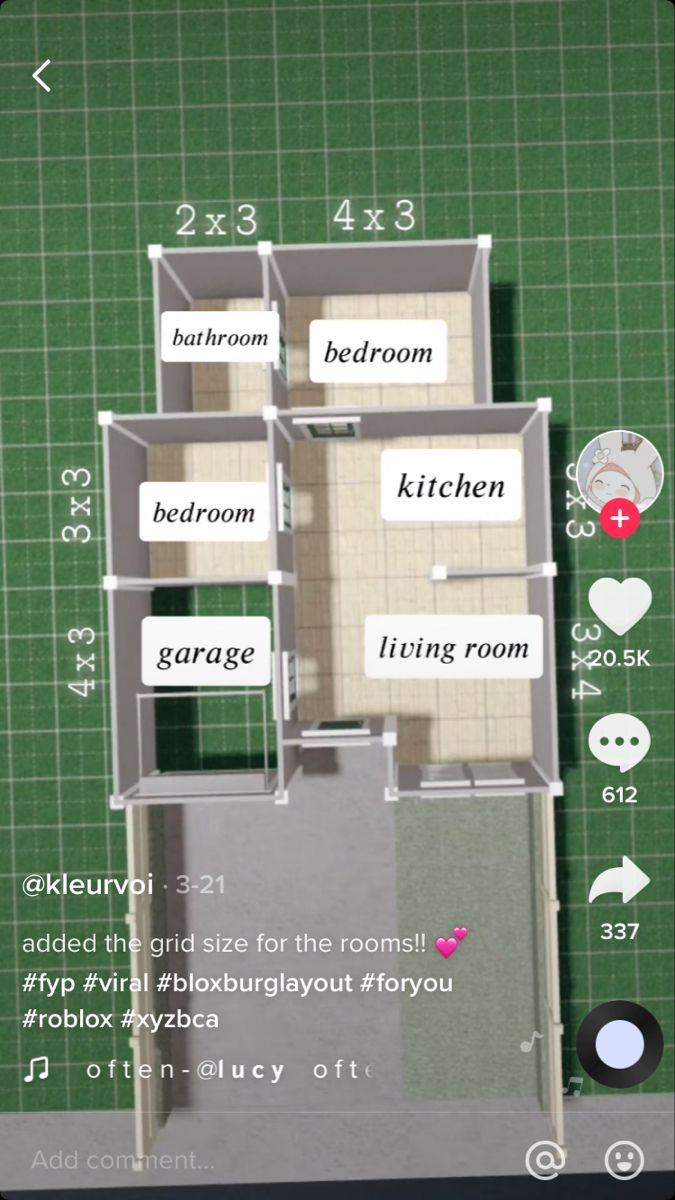 the floor plan for a small house with three rooms and two bathrooms in each room