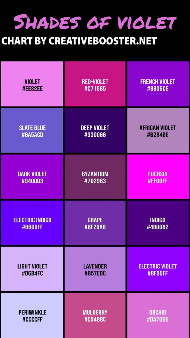 the shades of violet chart by creativebooster net