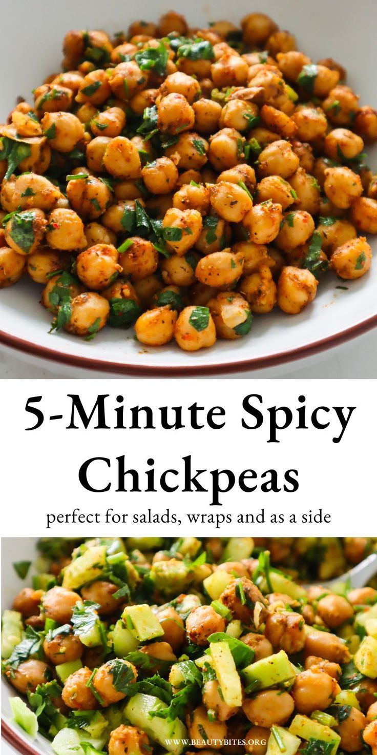 this is an image of 5 minute spicy chickpeas