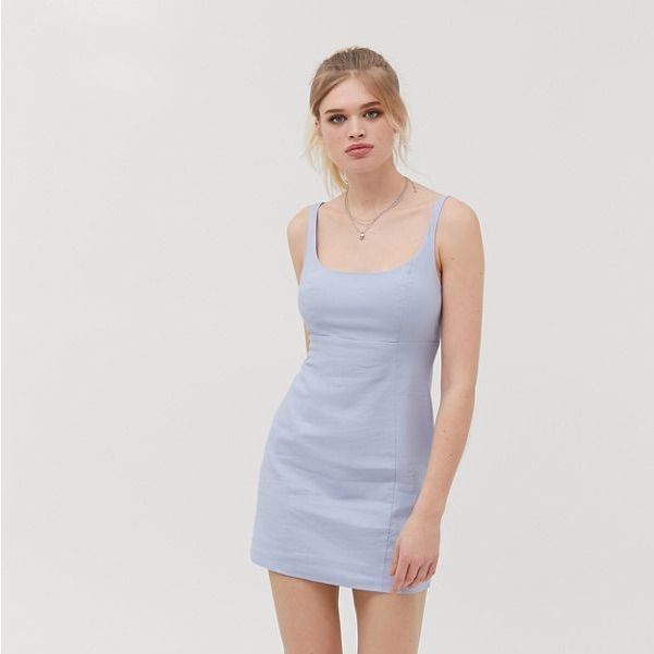 Brand New Never Been Worn. Beautiful Light Blue Color In A Size Medium. Blue Urban Outfitters Mini Dress For Brunch, Urban Outfitters Blue Mini Dress For Brunch, Fitted Light Blue Cotton Mini Dress, Blue Urban Outfitters Dress For Day Out, Chic Blue Dress From Urban Outfitters, Chic Blue Dress By Urban Outfitters, Blue Mini Dress From Urban Outfitters, Blue Cotton Dresses By Urban Outfitters, Fitted Blue Dress By Urban Outfitters