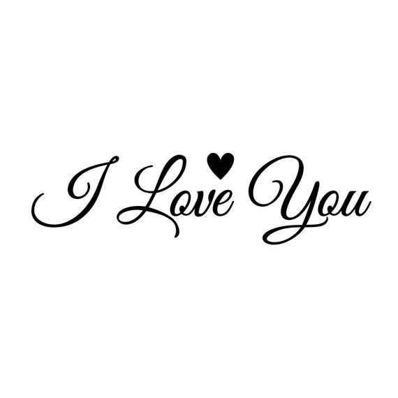 the word i love you written in cursive writing with a heart on it