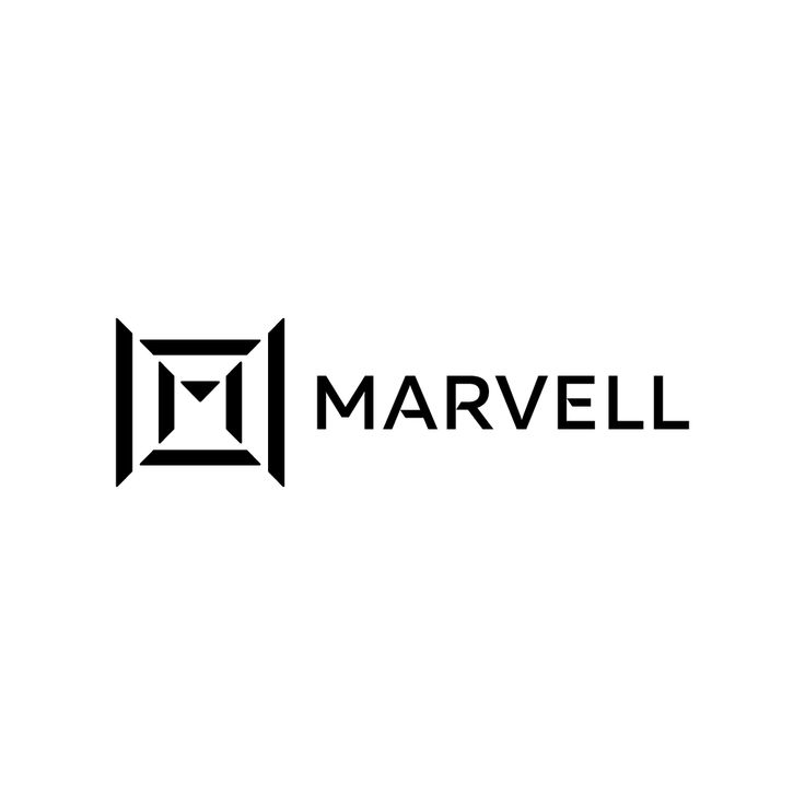 the logo for marvell is shown in black and white, with an image of a