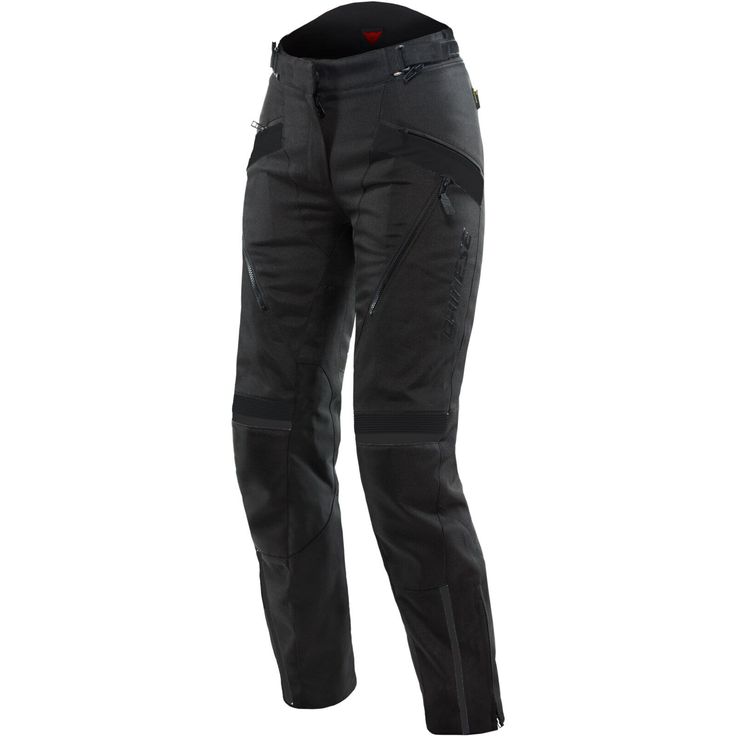 a pair of black pants with zippers on the bottom and one leg in front