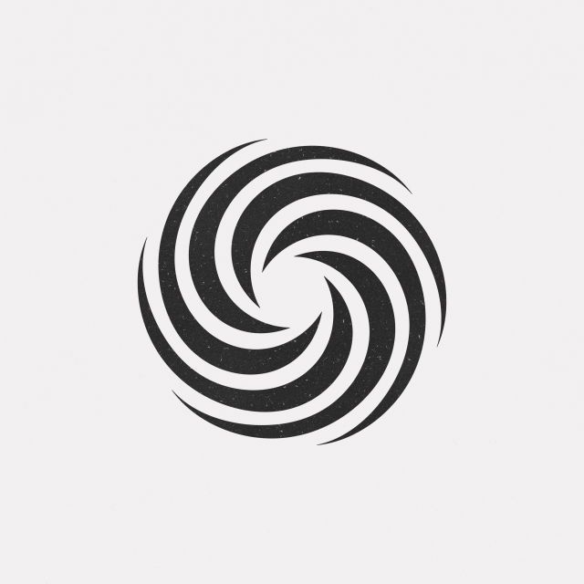 an abstract black and white spiral design